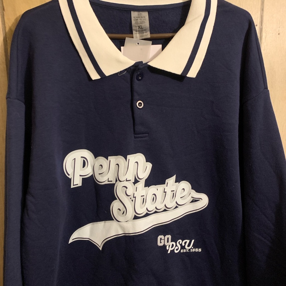 Penn State Navy and White Men's Sweater